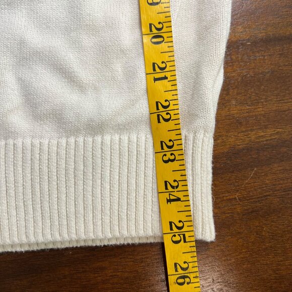 Fair Isle Academia Preppy Varsity White Sweater Teacher Cotton Equestrian Large - Picture 8 of 9